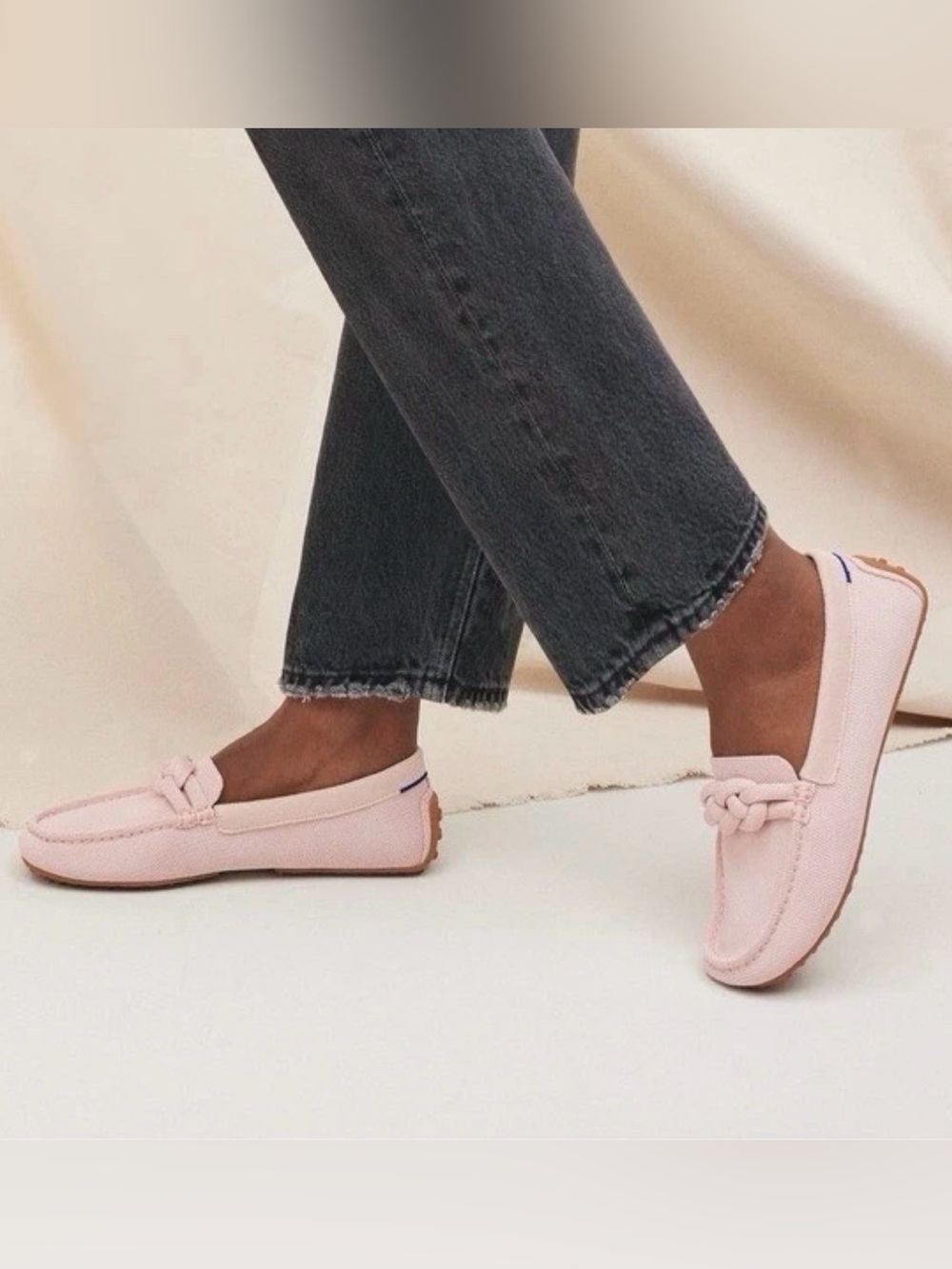 Rothy's The Braid Driver Loafers Sz W 9 Pink Shoes Flats Slip On Travel Preppy - Picture 2 of 14
